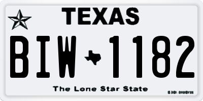 TX license plate BIW1182