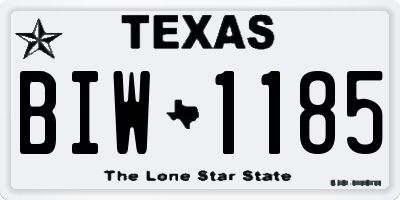 TX license plate BIW1185