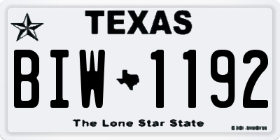 TX license plate BIW1192