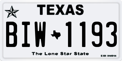 TX license plate BIW1193