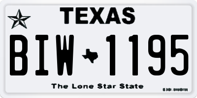 TX license plate BIW1195