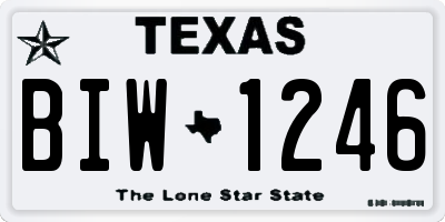 TX license plate BIW1246