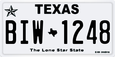 TX license plate BIW1248