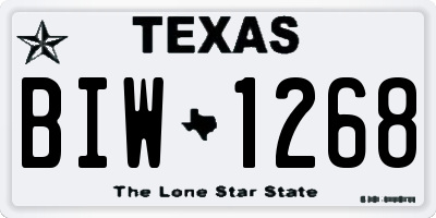 TX license plate BIW1268