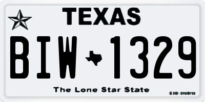 TX license plate BIW1329
