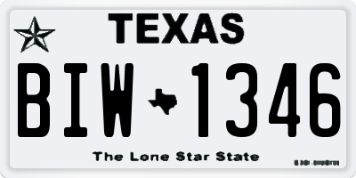 TX license plate BIW1346