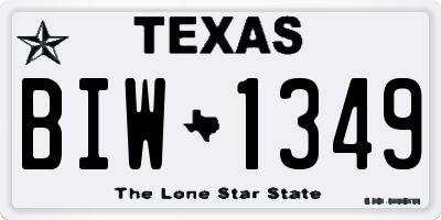 TX license plate BIW1349