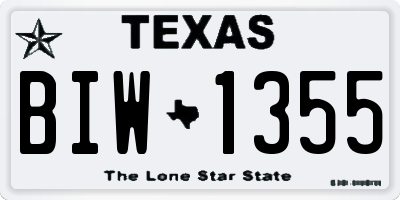 TX license plate BIW1355
