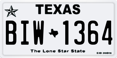 TX license plate BIW1364