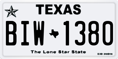 TX license plate BIW1380