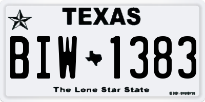 TX license plate BIW1383