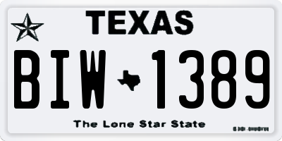 TX license plate BIW1389