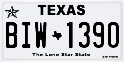 TX license plate BIW1390