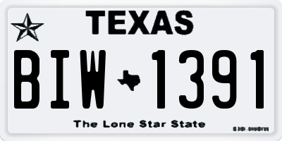 TX license plate BIW1391