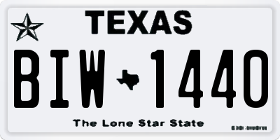 TX license plate BIW1440