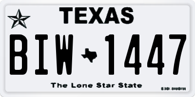 TX license plate BIW1447