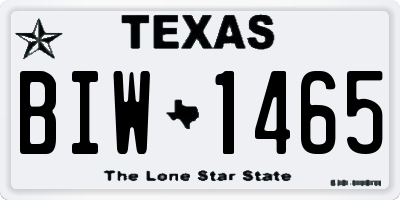 TX license plate BIW1465