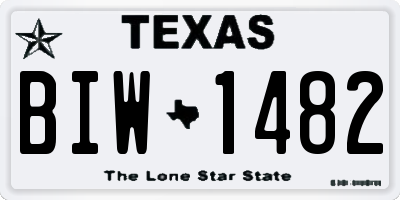 TX license plate BIW1482