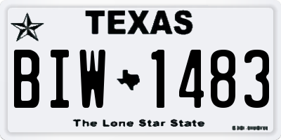 TX license plate BIW1483