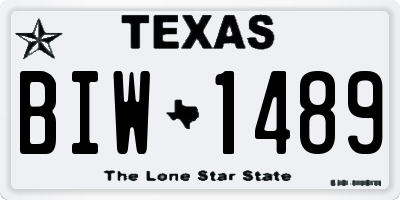 TX license plate BIW1489