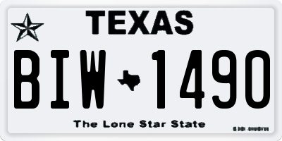 TX license plate BIW1490