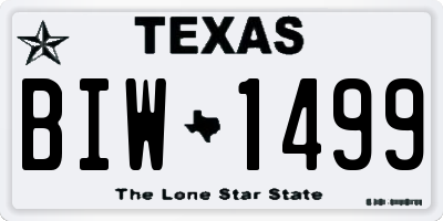 TX license plate BIW1499