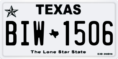 TX license plate BIW1506