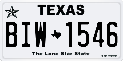 TX license plate BIW1546