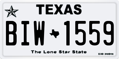 TX license plate BIW1559