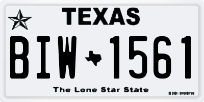 TX license plate BIW1561