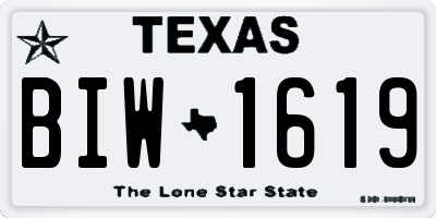 TX license plate BIW1619