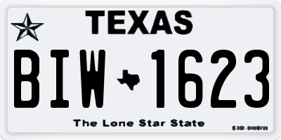 TX license plate BIW1623