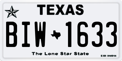 TX license plate BIW1633