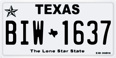 TX license plate BIW1637