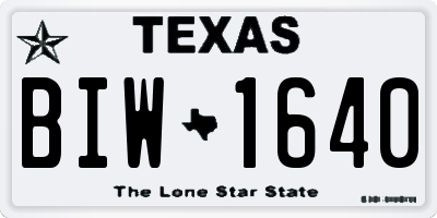 TX license plate BIW1640