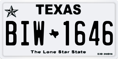 TX license plate BIW1646