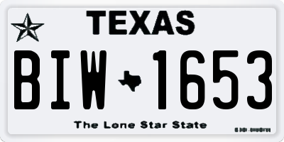 TX license plate BIW1653