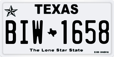 TX license plate BIW1658