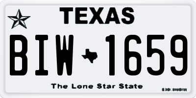 TX license plate BIW1659