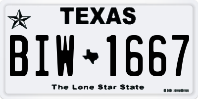 TX license plate BIW1667