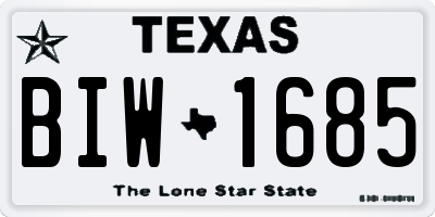 TX license plate BIW1685