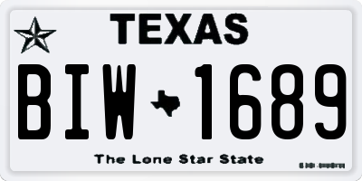 TX license plate BIW1689