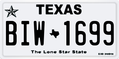 TX license plate BIW1699