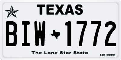 TX license plate BIW1772