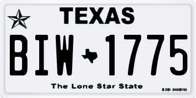 TX license plate BIW1775