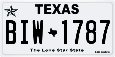 TX license plate BIW1787