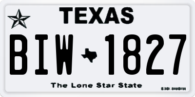 TX license plate BIW1827