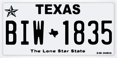 TX license plate BIW1835