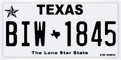 TX license plate BIW1845