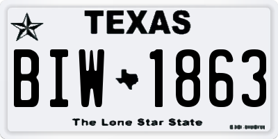 TX license plate BIW1863